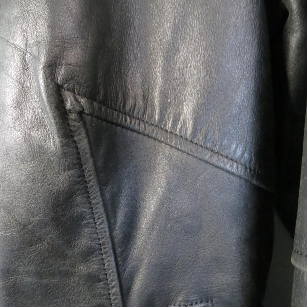 LEVI'S - VINTAGE - 1990'S STA-PREST LEATHER JACKET - SIZE MED - Picture 6 of 13